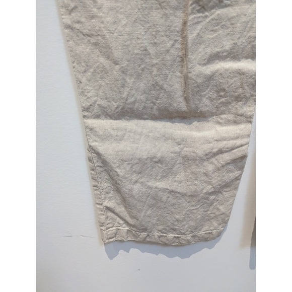 L.L.Bean 100% Linen Straight Leg Chino‎ Pants Women's Size 16 Beige Tan - Picture 4 of 8